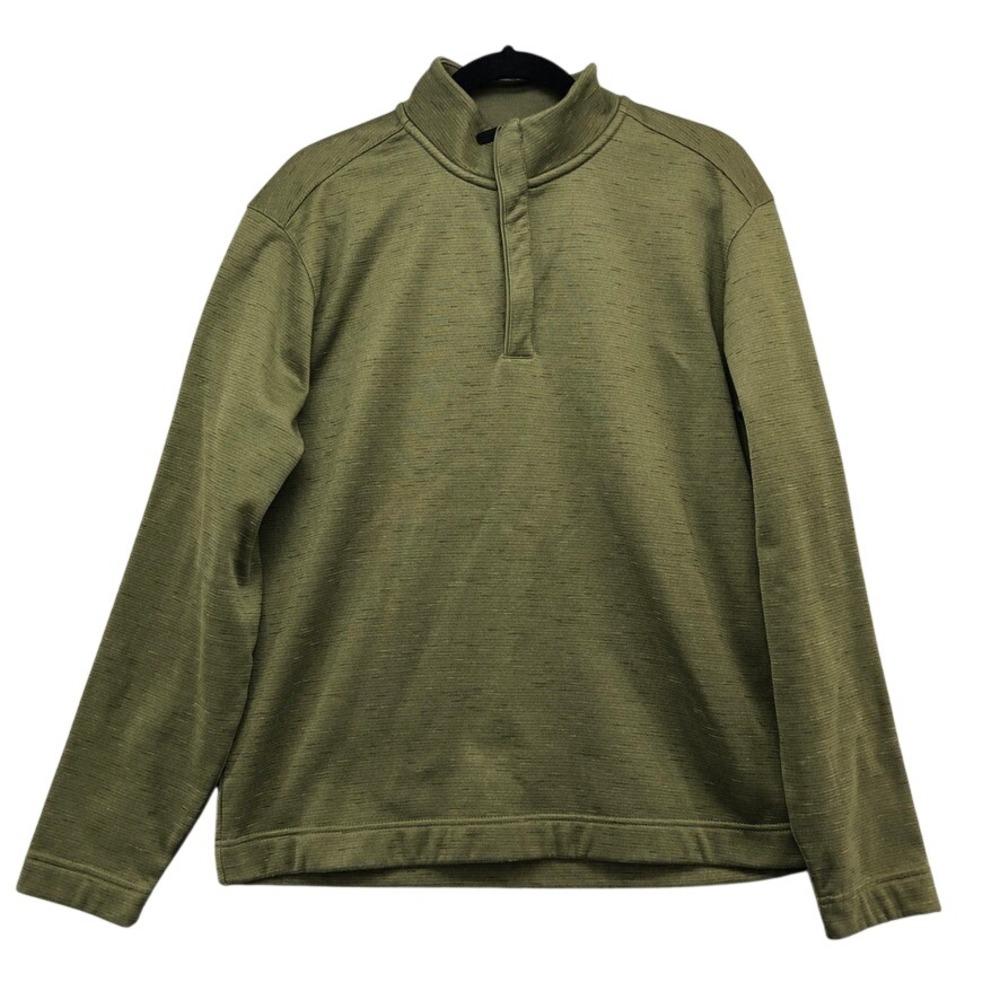 Walter Hagen Quarter Zip Pullover Mens Medium Green 11 Majors Fleece Space Dye
